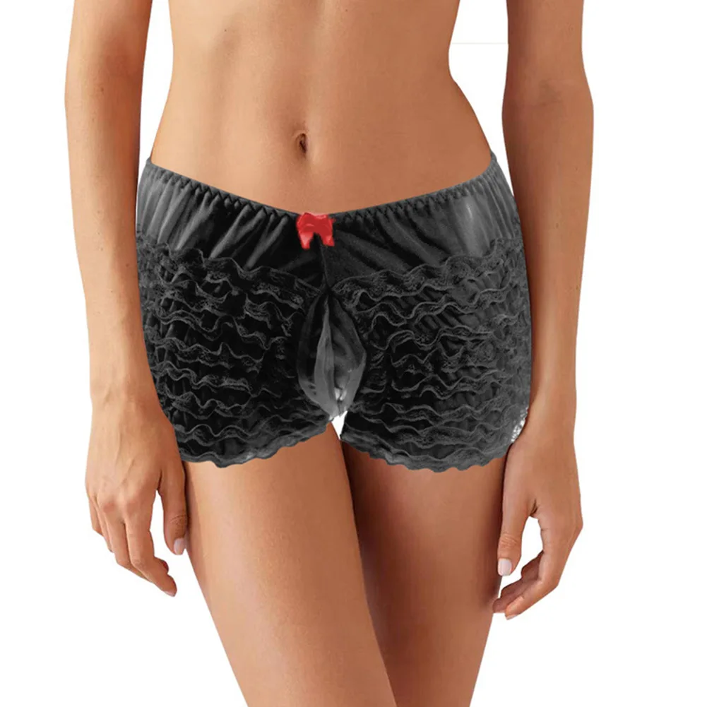 Gay Men Boxer Briefs Sissy Sex Sleep Bottoms Daily Knickers Lace Sexy Sissy Spanex Underpants Briefs Underwear