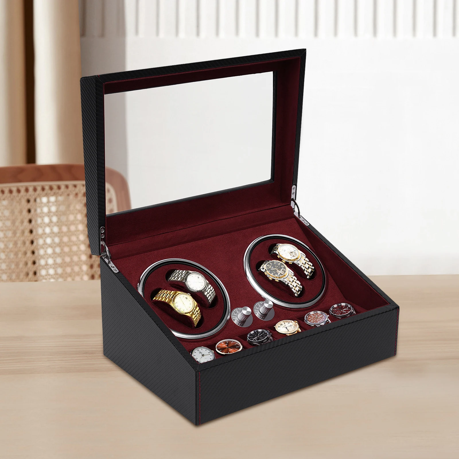 

Watch Winder for 4 Automatic Watches, with Extra 6 Watch Storages