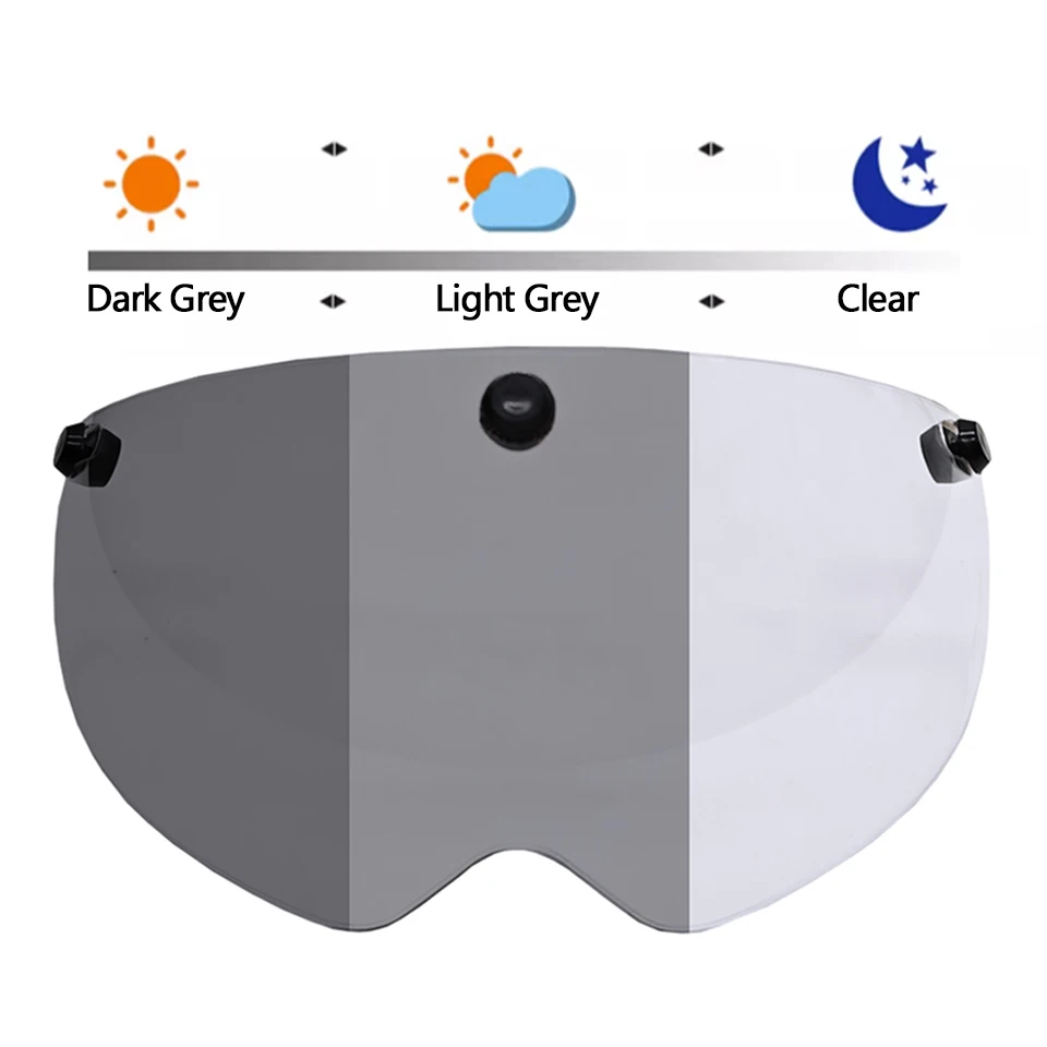 LOCLE Magnetic Photochromic Goggles Bike Bicycle Cycling Helmet Magnetic Goggles or Visor Glasses (Only for LOCLE Helmet)