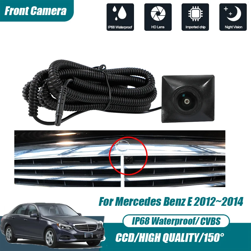 Car Front View Parking CCD Night Vision LOGO Camera Wide Angle 150° Waterproof CVBS HD AHD For Mercedes Benz E-Classs 2012~2014