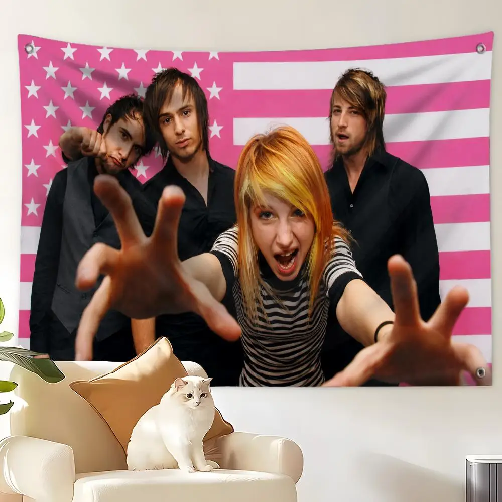 P-Paramore Flags Custom Wall Hanging Background Art Banner For Bedroom Home Living Room Outdoor Decor