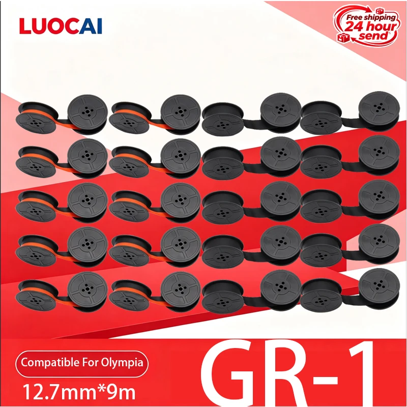 10/20piece Compatible GR1 GR-1 Ribbon GR1 DIN2103 Typewriter Ribbon 1/2 Inch For Olympia Typing Ribbon Universal Black/Red
