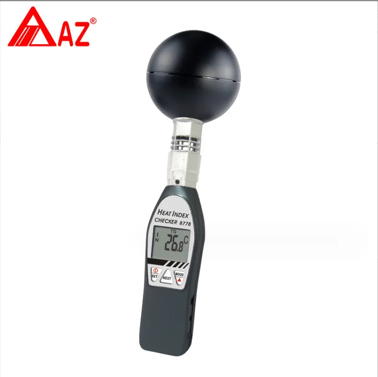 AZ87786 Handheld 3 Cup Type Heatstroke PreventionAlarm Temperature Hygrometer Anemometer Heat indexMeter With WBGTTemperature