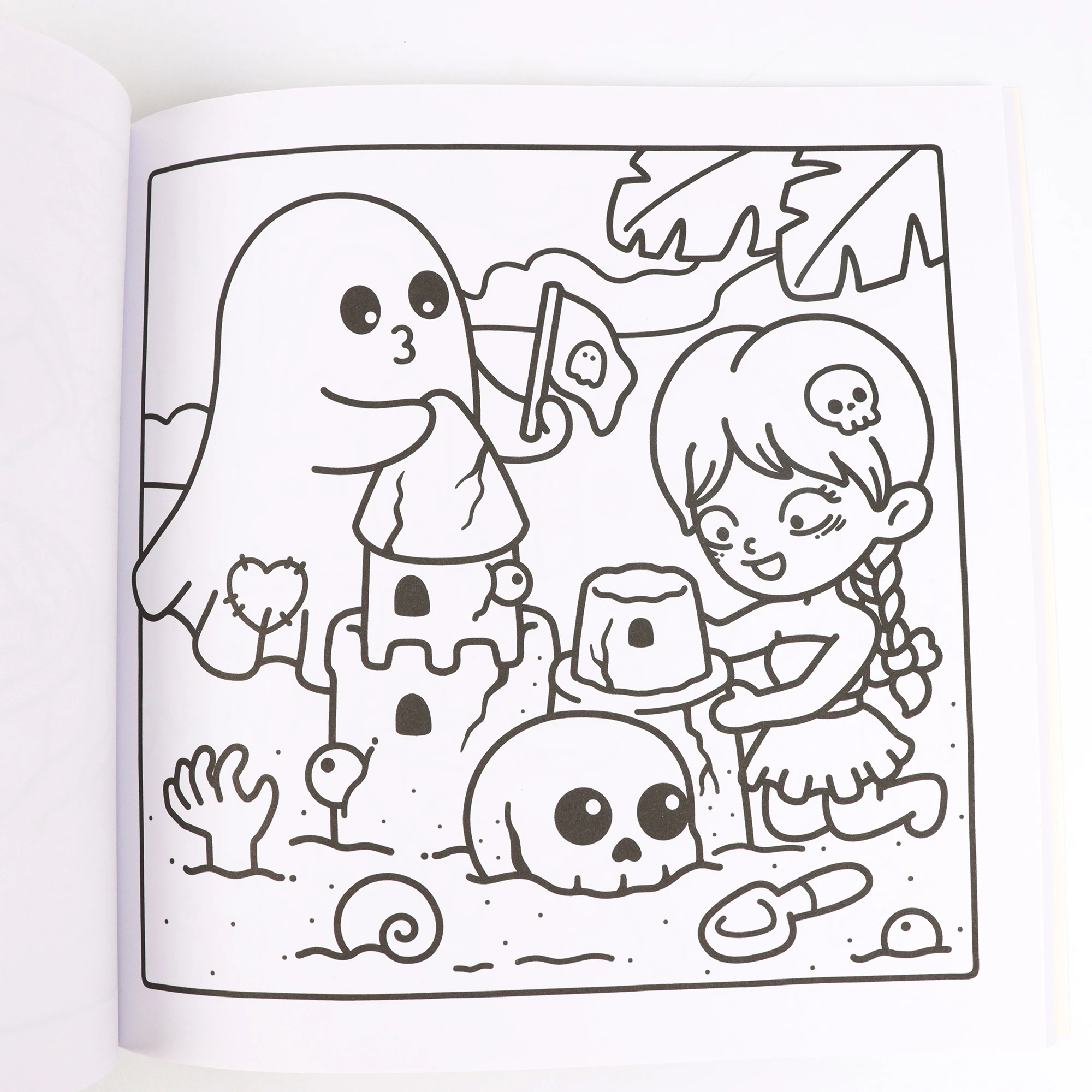 Spooky Summer Adult Coloring Book - Ghost, Pumpkin, Tropical Beach Themes - No drawing skills required, fun designs