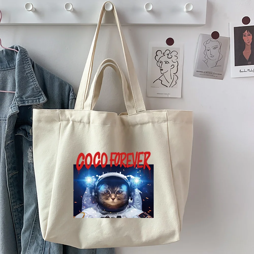 Fashion Astronaut Printing Foldable Eco-Friendly Shopping Bag Tote Folding Pouch Handbags Convenient Student Shopper Bag Handbag