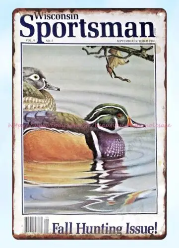 Wisconsin Sportsman ducks 1980 metal tin sign pub studio  home kitchen plaques