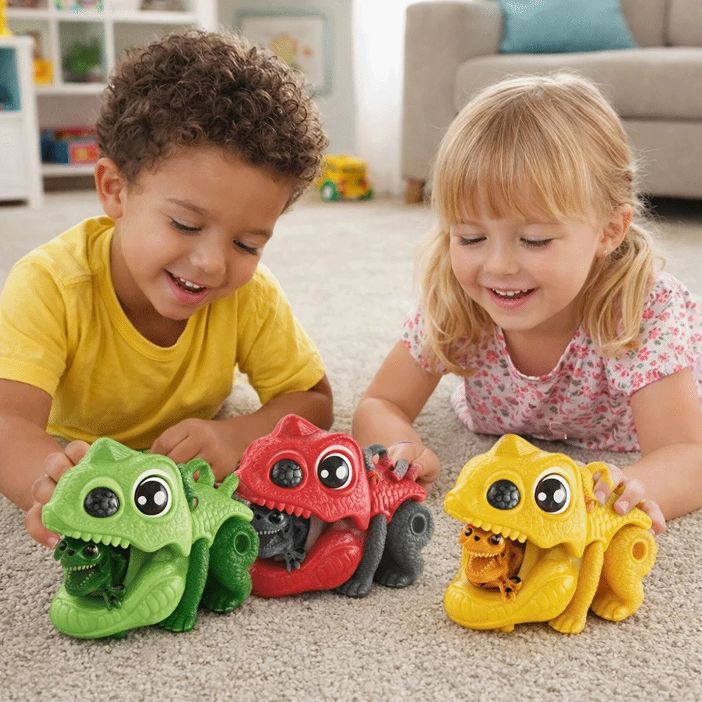 Dinosaur Dinosaur Launching Simulation Model Inertial Rolling Inertia Dinosaur Car Friction Inertia Big Eyes