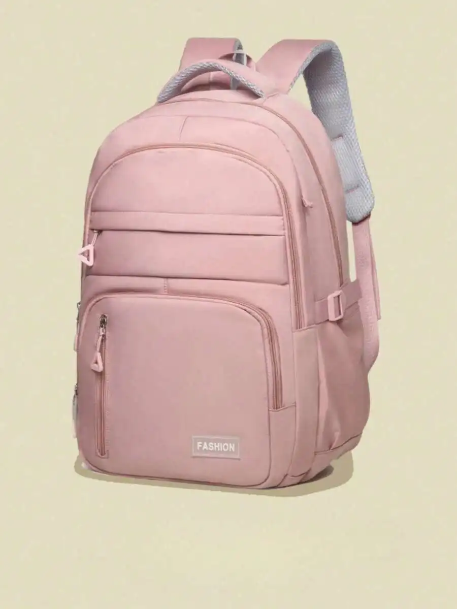 1pc Plain Weave Large Capacity Backpack, Suitable For School/Travel, Ideal For Middle School And College Students, Accessories I