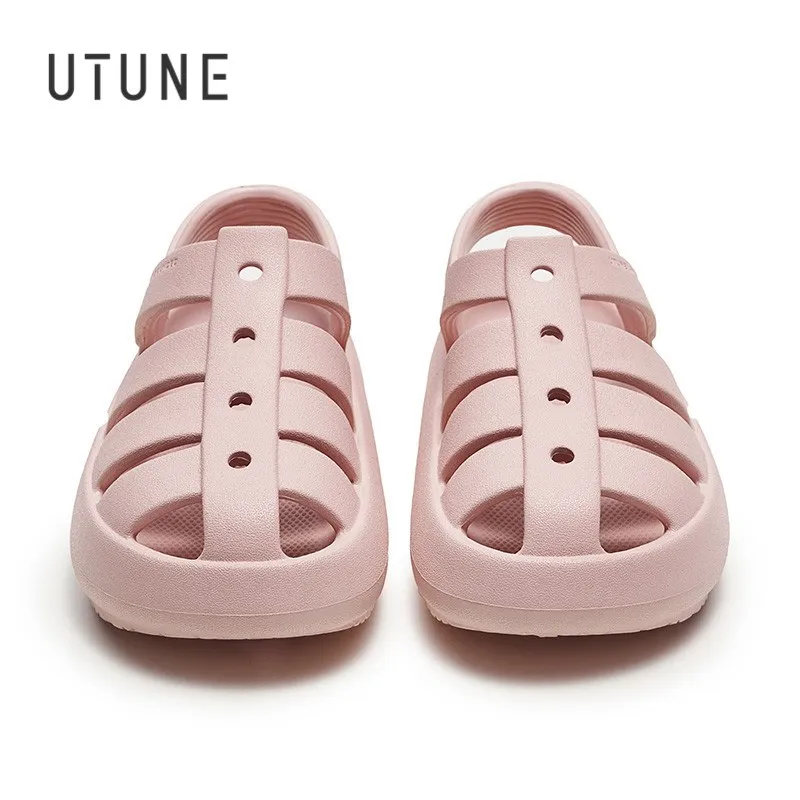 UTUNE Women Summer Fashion Sandals Slides Gladiator Janpanese Style Garden Shoes For Unisex Resistant Thick Sole Beach Pantufa