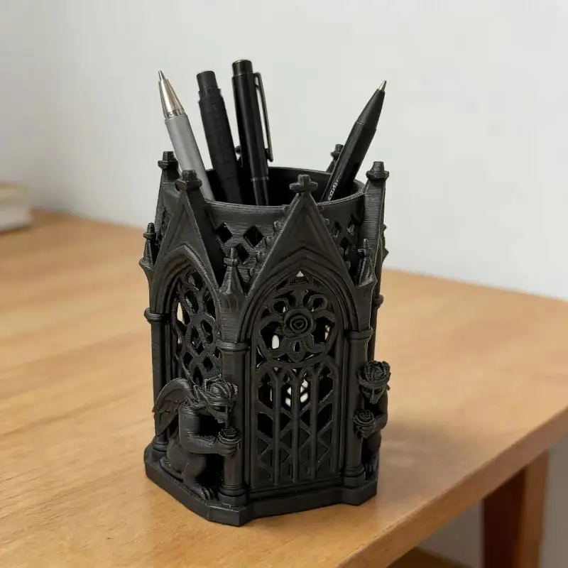 Black Gothic Pen Holder Ornament Cool Gift - Home And Office Decor Storage Item