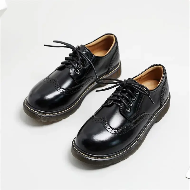 Genuine Leather Big Head Doll Shoes British College Brock Leather Shoes Mori Girl Thick-Sole Casual Shoes Womens