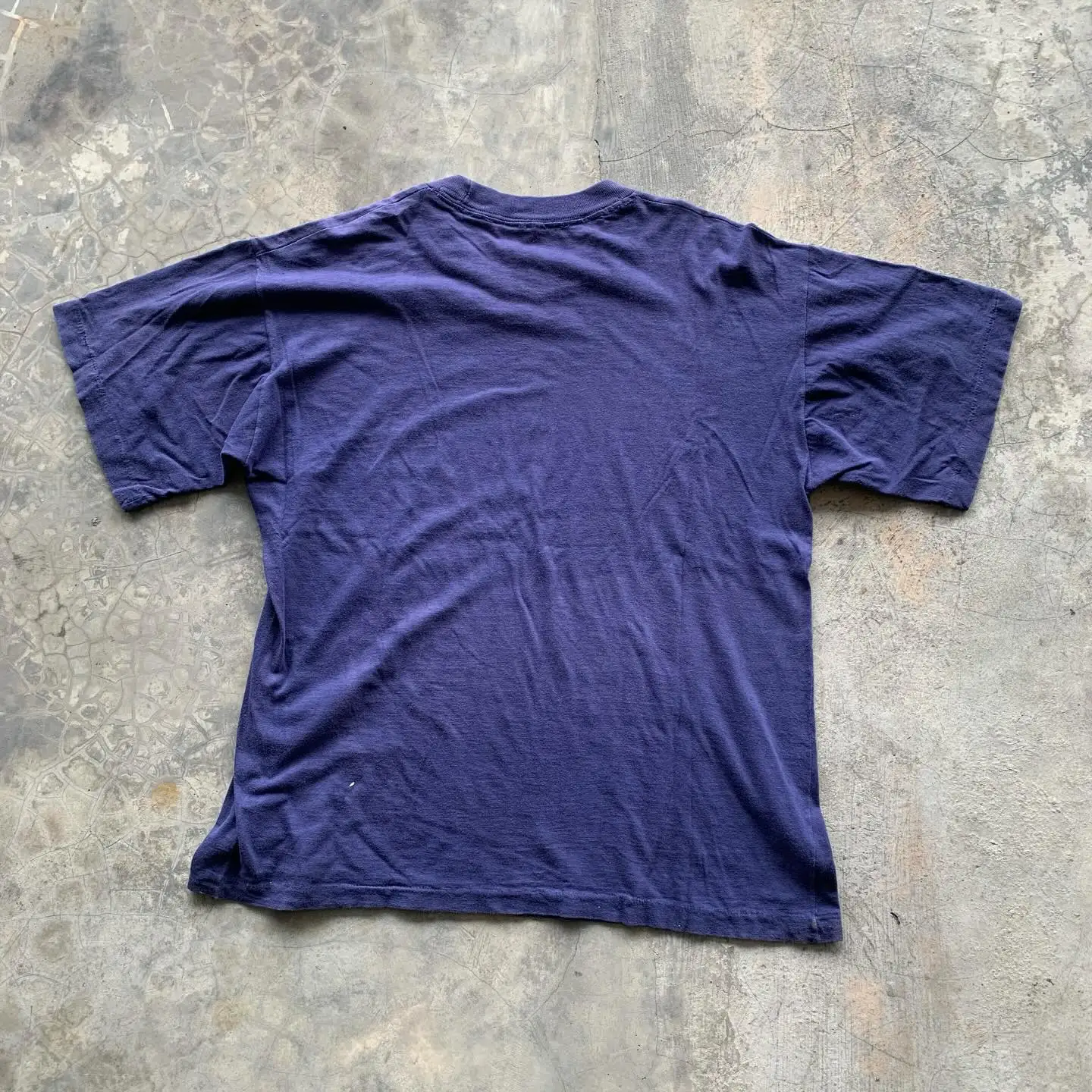 Retro European Badge Print Short Sleeve T-Shirt Couple Style Klein Blue  Design Sensation Cotton Standard Fit round Neck