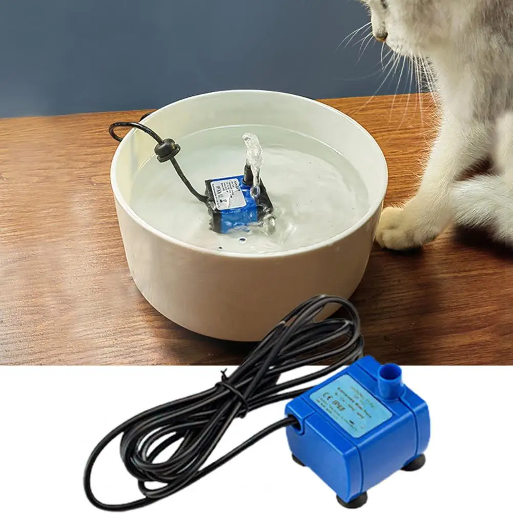 Water Pump Powerful Solid Mini Lightweight Convenient Splash-proof Easily Cleaning LED Light Pet Cat Water Fountain Motor