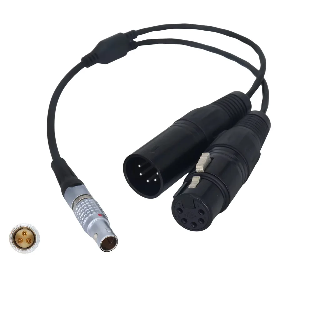 New 0B 3-Pin Male to 5-Pin XLR Male Female 2-Way Splitter Cable for Aputure Sidus One DMX