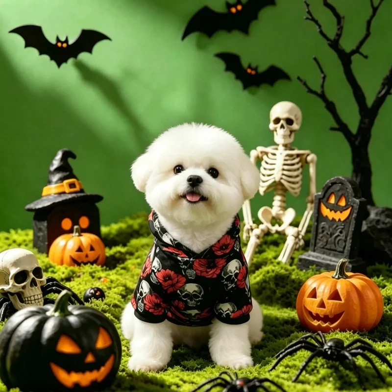 Halloween Gothic Skull Pet Hoodie 4