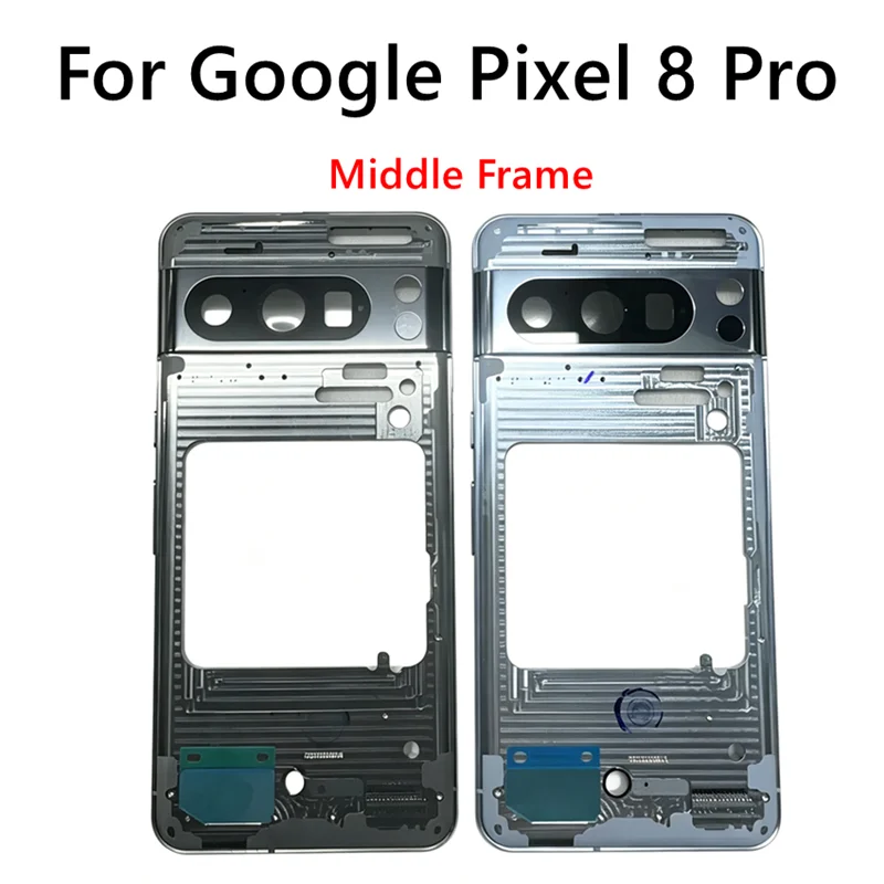 For Google Pixel 8 8A 8 Pro Middle Frame With Side Button Front Screen Holder Plate, LCD Display Bezel Chassis Repair