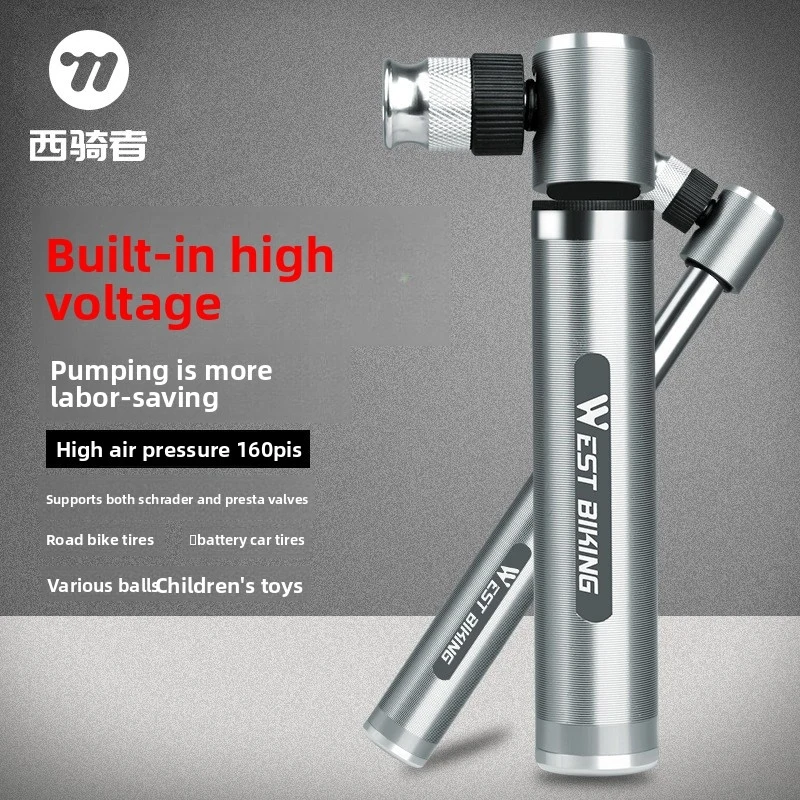 

WEST BIKING Mini 160PSI High Pressure Bike Pump Portable Handheld Inflator