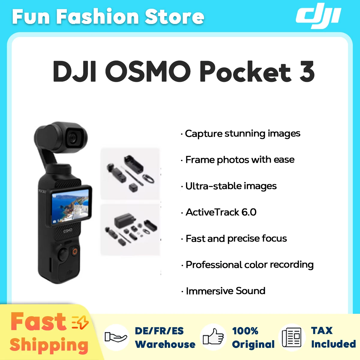 DJI Osmo Pocket 3 Powerful 1-Inch Sensor 4K/120fps  2-Inch Rotatable Touchscreen original brand new in stock