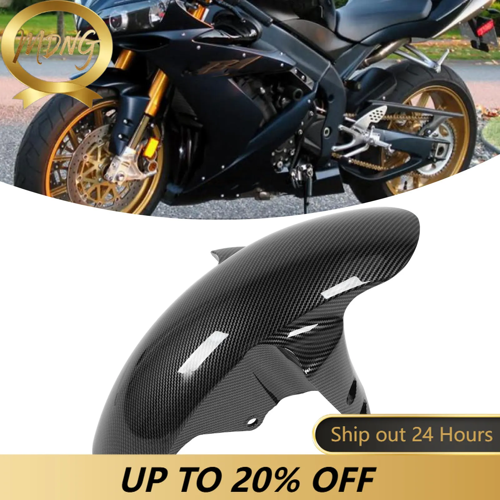 Motorcycle Front Mudguard Carbon Fiber Pattern High Strength Motorcycle Splash Guard Fairing For Yamaha YZF-R1 2002-2008