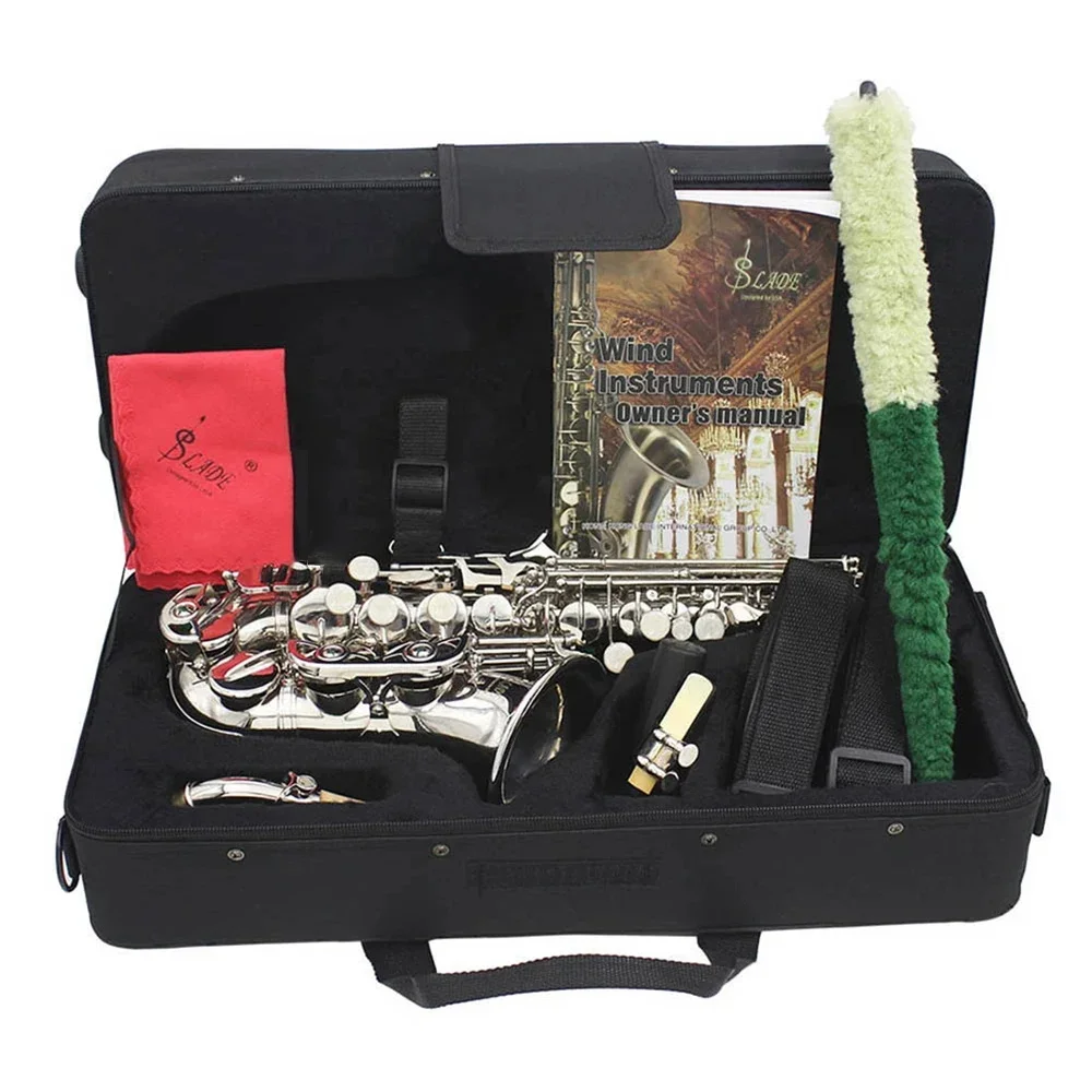 SLADE Soprano Saxophone Bb B Flat Brass Body Saxfone Professional Sax Woodwind Instrument With Case Reeds Parts & Accessories