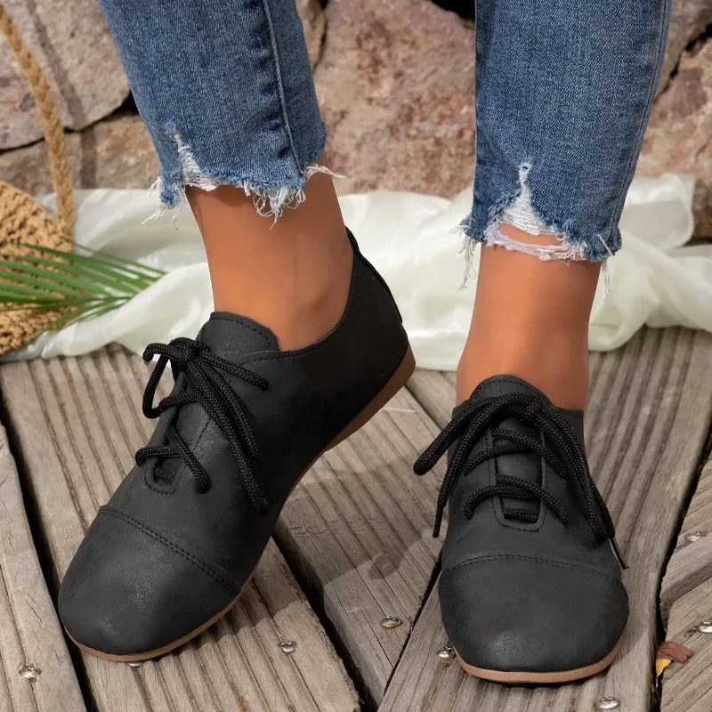 

Comemore Spring and Autumn Women's Shoes Cross Strap Flats Elastic Band Round Toe Slip on Solid Female Soft Bottom Mocasines