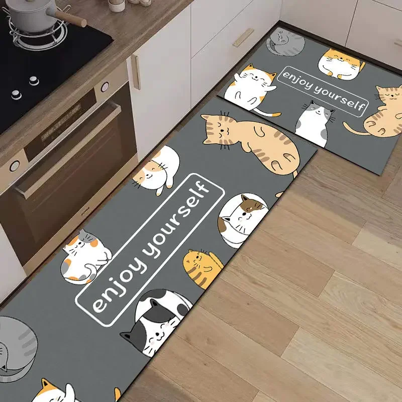 Animals Cute Cats Kitchen Carpet Anti-slip Floor Mats for Living Room Bedroom Area Rug Bathroom Entrance Doormat Rugs Mat 1PC