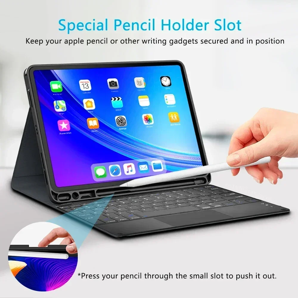 For Ipad Bluetooth Keyboard Case for iPad Pro 11 Inch iPad 9th 10th Generation 10.9 Air 5 4 10.2 Mini 6 Mini 7 Covers Funda