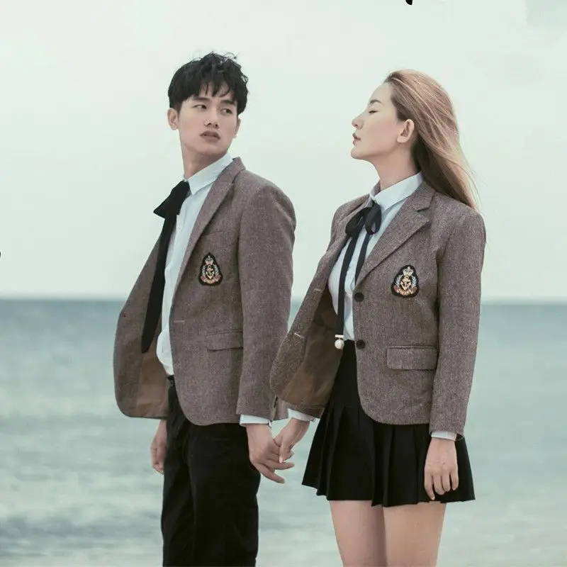 High school uniform set British Academy autumn smale jacket men women Korean school JK Uniform