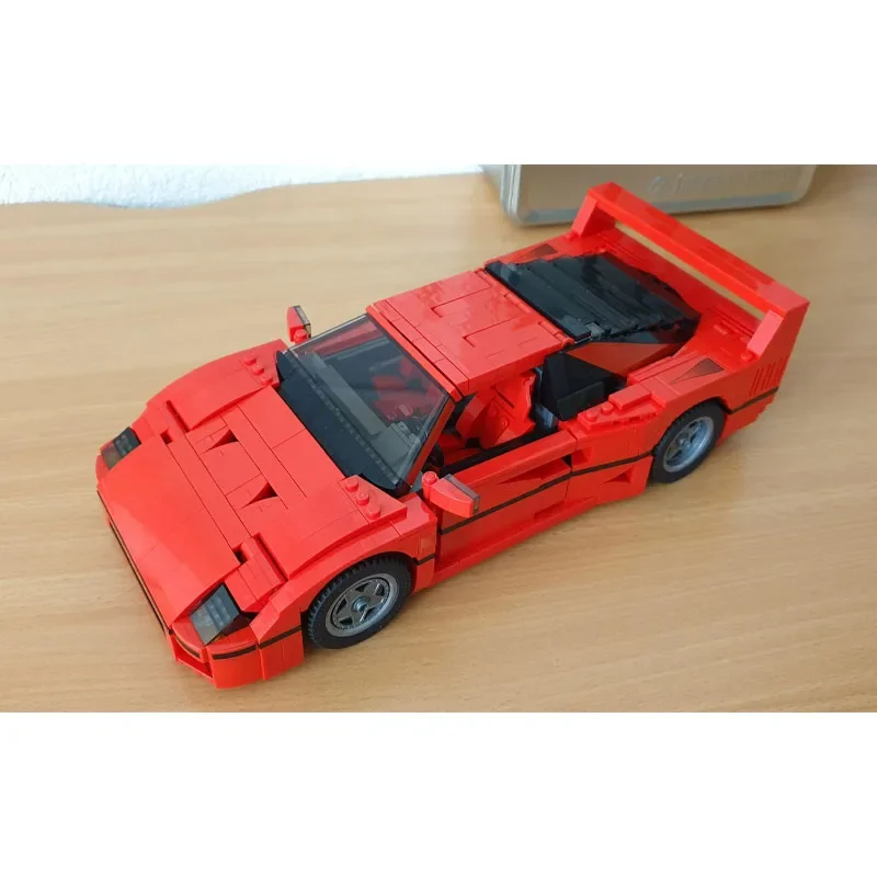 Modelo de bloques de construcción de supercoche F40 para niños, juguete de regalo de cumpleaños personalizado, aniversario de MOC-49743, 1192 piezas