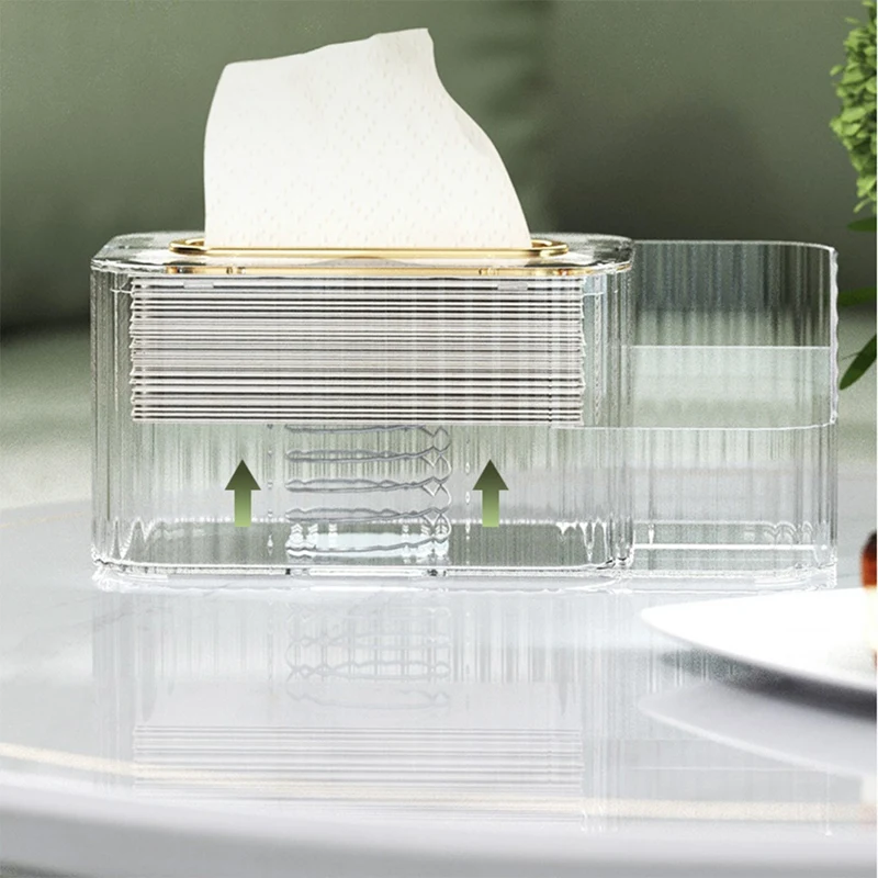 Household Tissue Box Transparent Desktop Tissue Box Pumping Paper Storage Box Living Room Dining Room