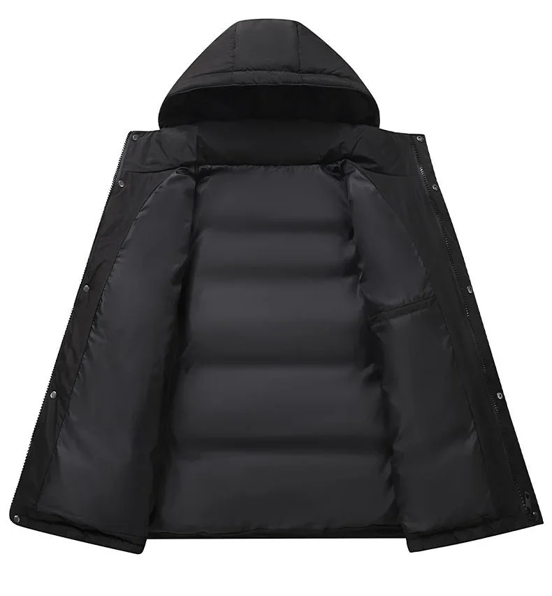 Nuevas chaquetas acolchadas informales con capucha de invierno para hombre, abrigos de plumón de pato blanco, Parkas cálidas más gruesas a prueba de