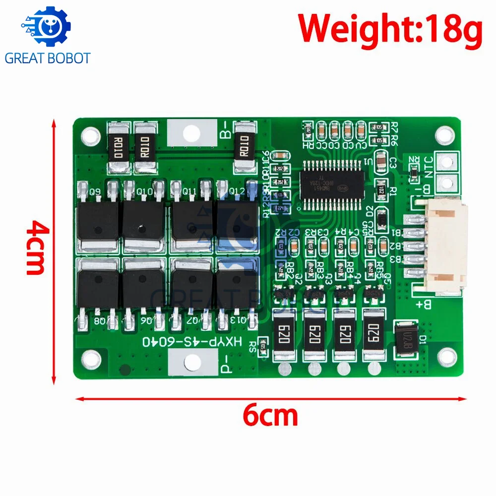 BS 4S 20A 12.8V 14.4V 32650 32700 Lifepo4 Battery Balanced BMS for Electric Boat Uninterrupted Power Supply 12V Car Battery