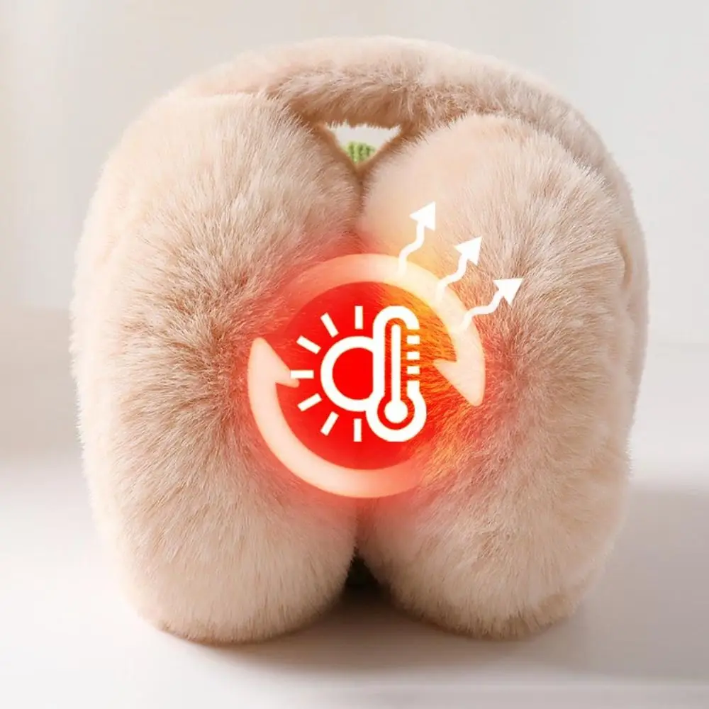 Cute Bowknot Earmuffs Windproof Winter Warm Ear Covers Retractable Foldable Plush Ear Warmers for Women Girls