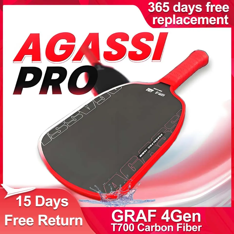 

Ракетка для пиклбола Agassi Pro IV 16 мм, новая модель 2026 года, с сердцевиной из пены TFP и карбоновым волокном T700 для повышения вращения и контроля