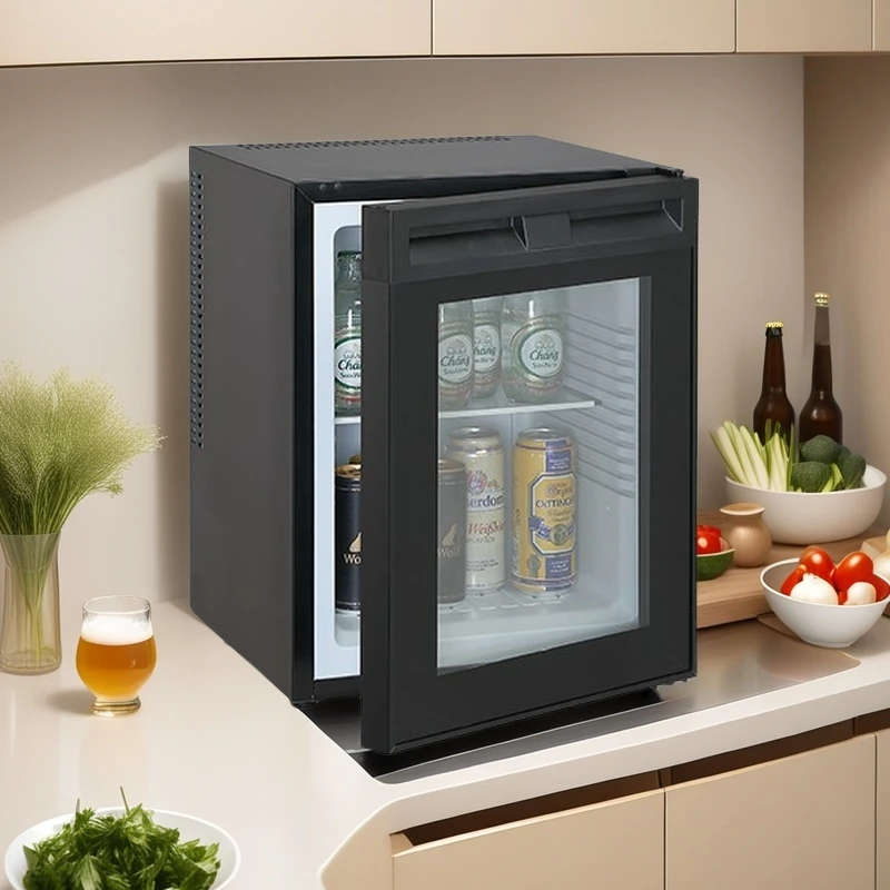 OEM Available Hotel Customized 40L Noiseless Thermoelectric Glass Door Mini Bar