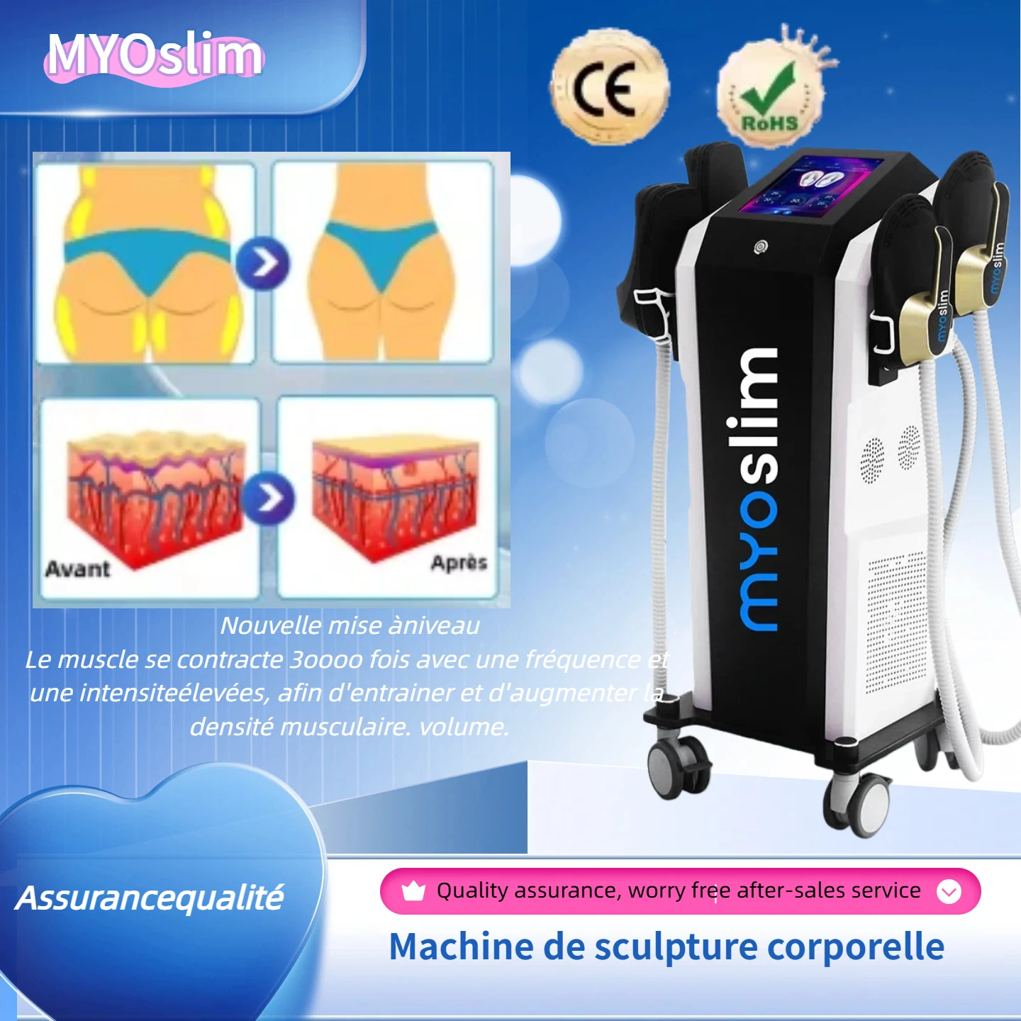 MYOsliml NEO 15T RF Body Sculpt professionale 6500W EMStaixl Macchina dimagrante DLS-EMST Stimolatore muscolare