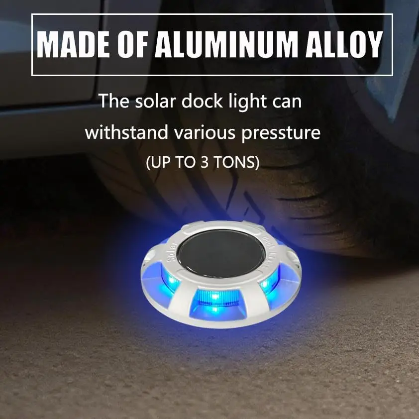 6 قطع من حارة الطاقة الشمسية/سطح الطاقة الشمسية المحيط/مصباح LED للتحذير بالطاقة الشمسية وشريط مقاوم للماء خارجي بقدرة 600 مللي أمبير في الساعة (أزرق، عبوة، 6)