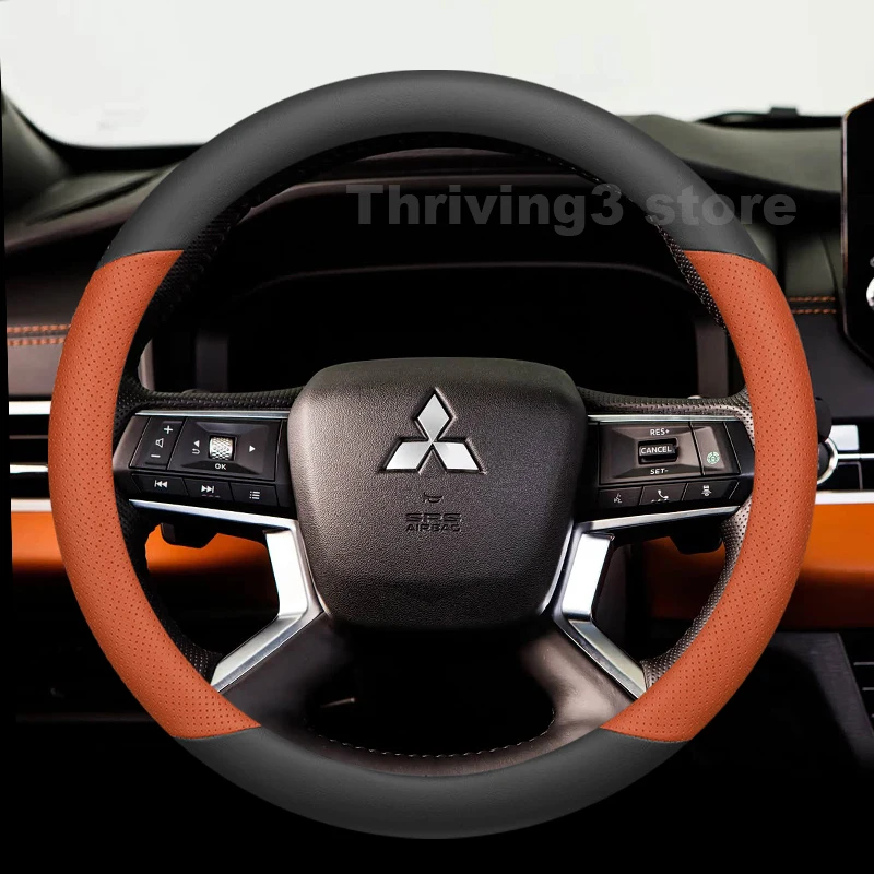 

Leather Car Steering Wheel Cover For Mitsubishi Outlander EXceed SE SEL 2006-2024 Auto interior Mitsubishi Outlander Accessories