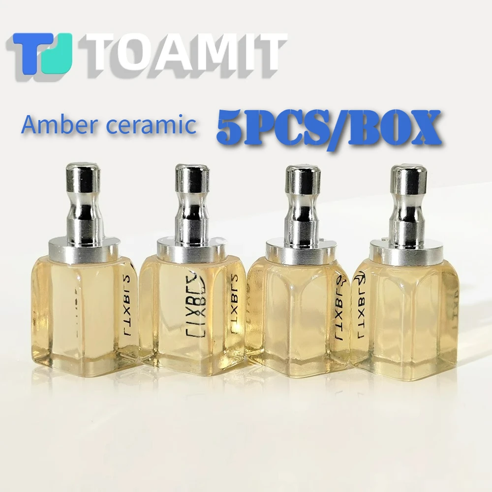 

5 шт./кор. Янтарный керамический блок, протез, литиевый дисиликат, стекло, керамика, фарфор, стоматология, высокая прозрачность, реставрационный материал