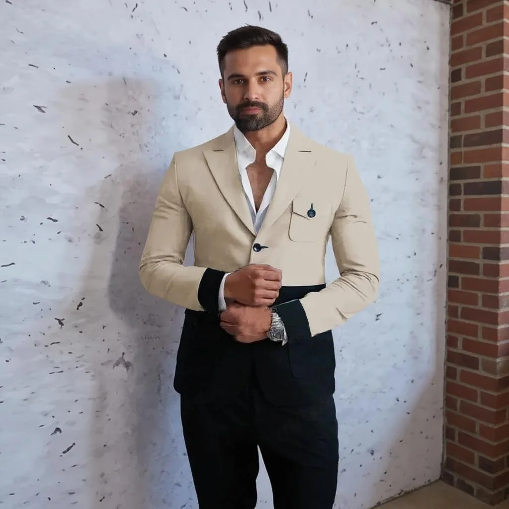 

Mix Colors Formal Suits for Men 2 Pieces Slim Fit Prom Wedding Groom Tuxedo Set Tailor-made Fashion Outfits Jacket Pants