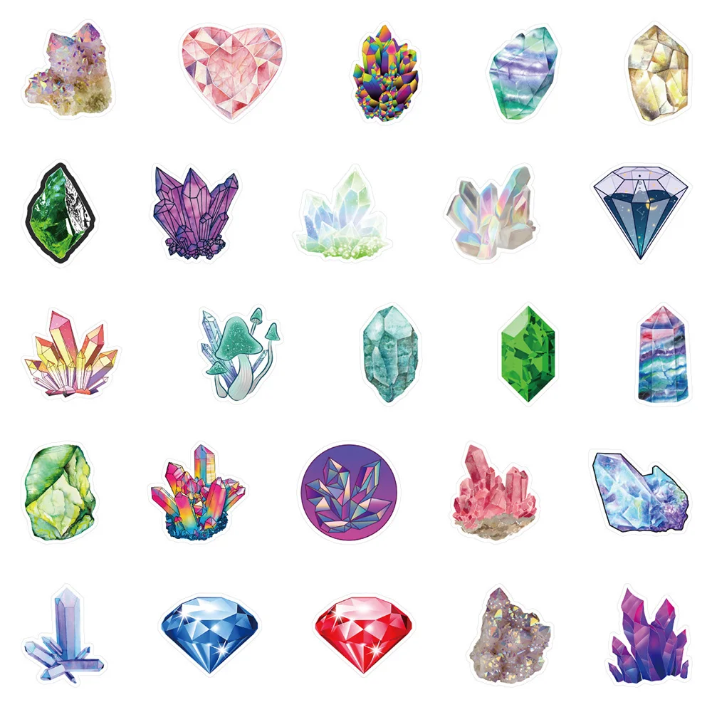 10/30/50/100PCS Colorful Magic Crystal Cartoon Sticker DIY Snowboard Laptop Luggage Cartoon Graffiti Decals Sticker For Kid Toy