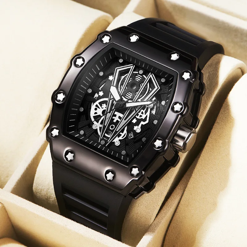 

Men's Square Sports Watch - Large Dial Waterproof Quartz Watch with Luminous Display