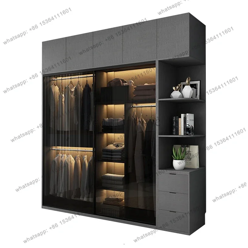 

Women Light Wardrobes Luxury Handle Aesthetic Dressing Storage Bedroom Wardrobes Clothes Girls Guarda Roupa Home Furniture