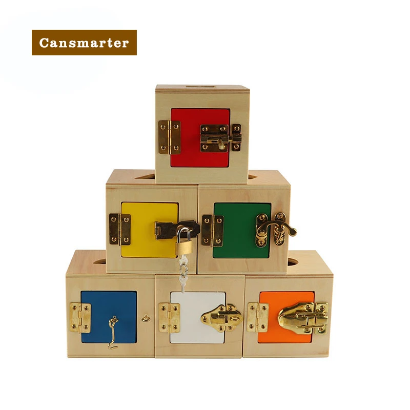 Montessori brinquedos do bebê freguesia de madeira com caixa lockbox sensorial aprendizagem educacional criança puzzle jogos de treinamento brinquedos para crianças