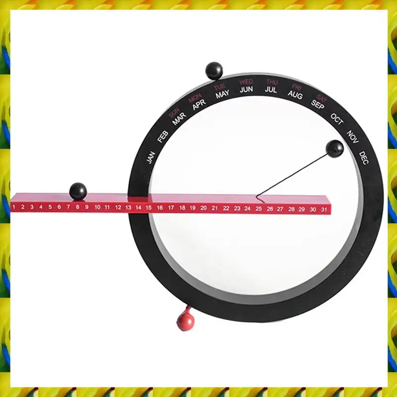 

WFF Magnetic Ball Perpetual Calendar Creative Wall Calendar Novelty Desk Calendar Forbedroom Ornament Black Andred