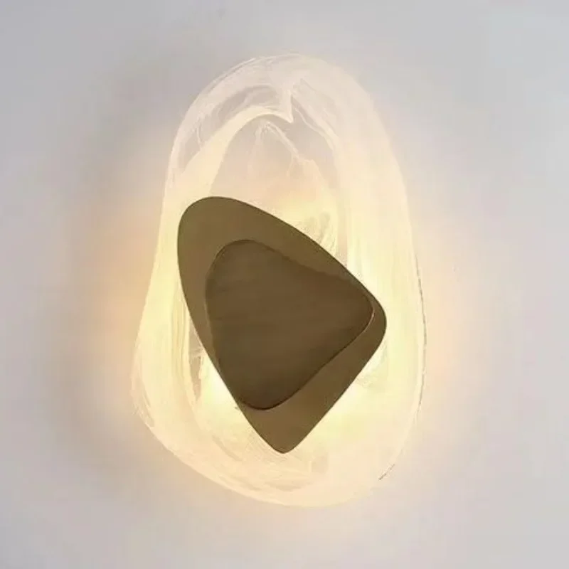 

New Cream Style Nordic Bedroom Bedside Wall Lamp Corridor Living Room Minimalist Crystal