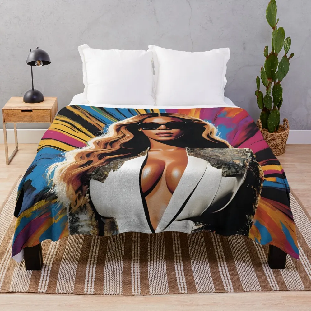 

Beyonce Portrait v2 Throw Blanket Soft Warm Blanket Gift for Men Women Adults
