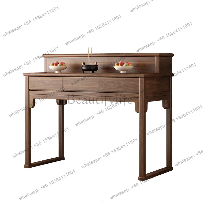 

Offering table Two floors Chinese Buddhist hall Household Guanyin Bodhisattva God of Wealth Ming Ancestors Offering incense case