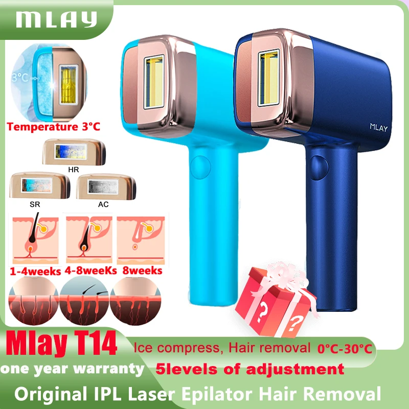 MLAY T14 Laser Hair Removal IPL Laser Epilator ICE Cold 500000 Flashes Home Appliance use For Women Men Body Depilador a laser