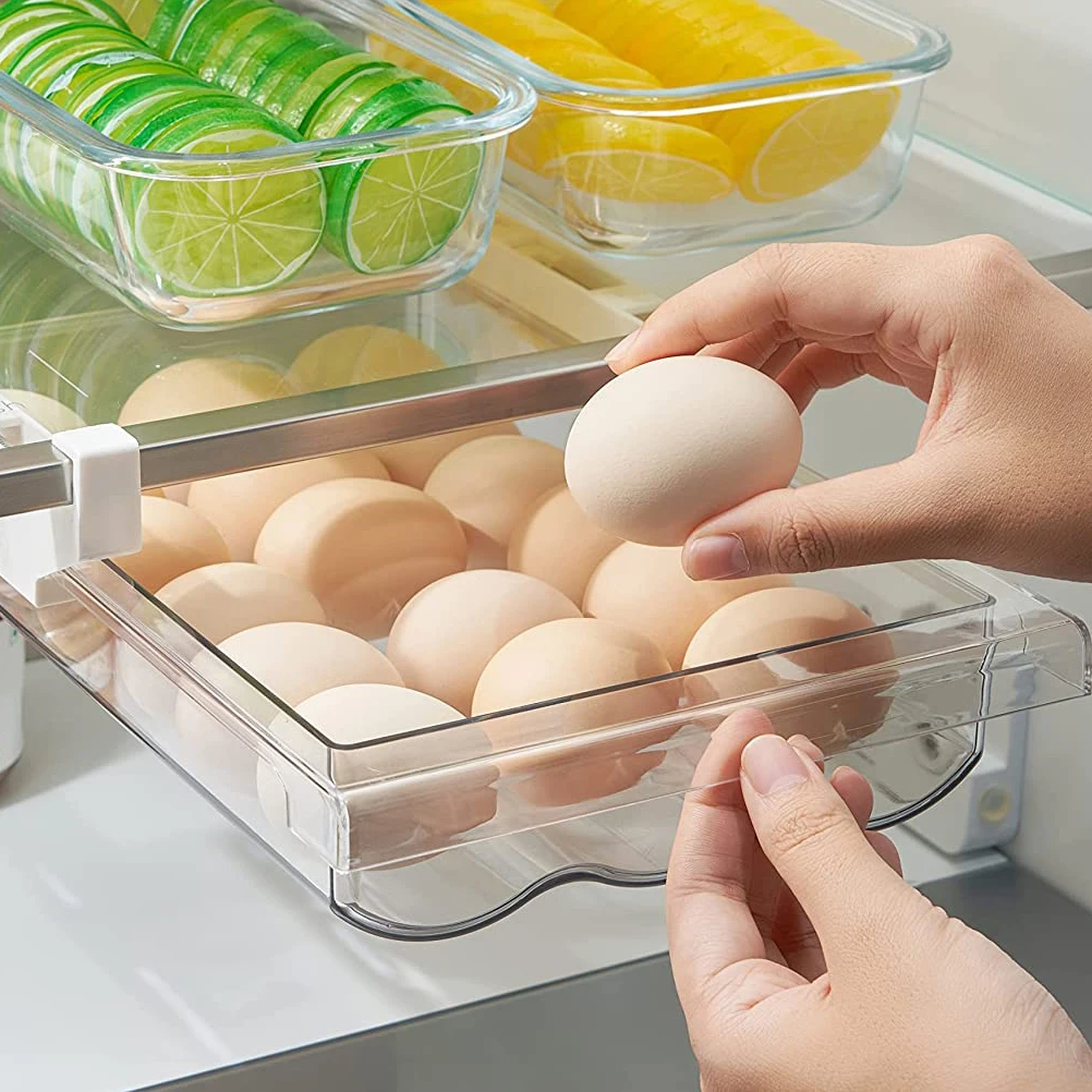 

Large Capacity Refrigerator Organizer Abs Pet Egg Storage Container Fridge Box Household Kitchen Organizer Space Saving Egg